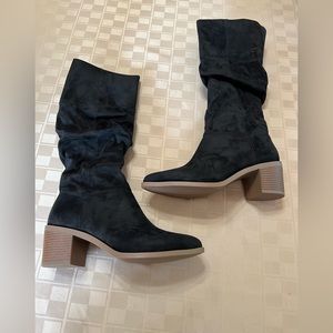 STYLE & CO  Womens Black August Round Toe Stacked Heel Slouch Boot‎ 8.5M NEW BOX